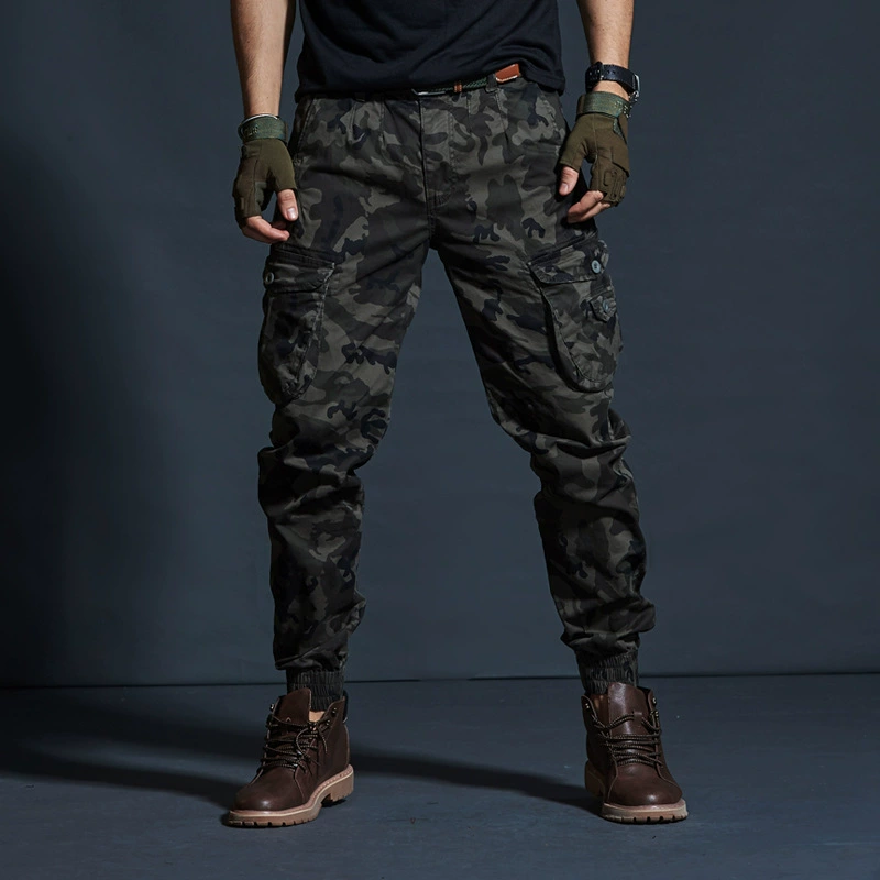 👖🔥 Herren Cargohose im Camouflage-Design – Slim Fit Jogger mit Bündchen, Mehrere Taschen