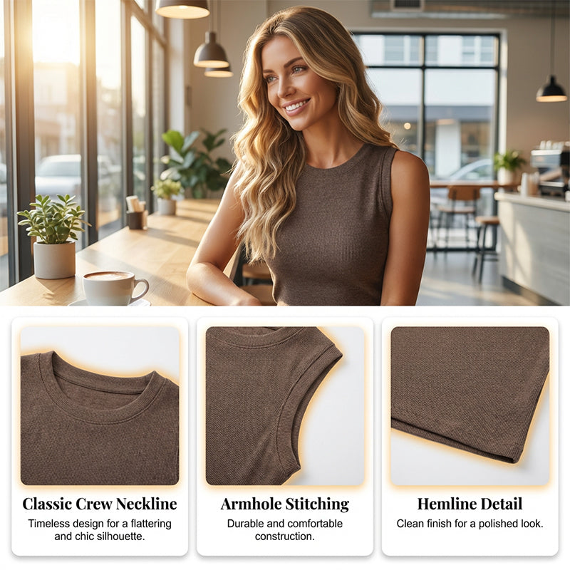 Damen Freizeit-Tanktop aus Strick – luftig, bequem & vielseitig – ideal für den Sommer & zum Layering
