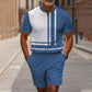 👕🩳 Herren 2-teiliges Set – Hemd & Shorts mit Viertelreißverschluss, Locker & Bequem📦Kostenloser Versand🔥
