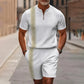 👕🩳 Herren 2-teiliges Set – Hemd & Shorts mit Viertelreißverschluss, Locker & Bequem📦Kostenloser Versand🔥