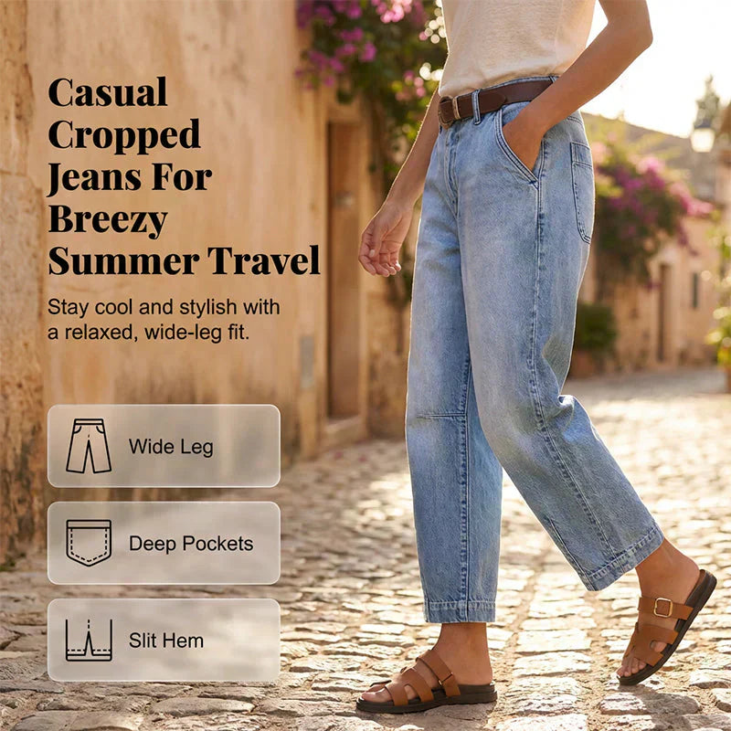 🌞NEU: Sommerkollektion mit bis zu 50% Rabatt 🛍️👖Damen-Jeans mit hoher Taille und verkürztem Schnitt