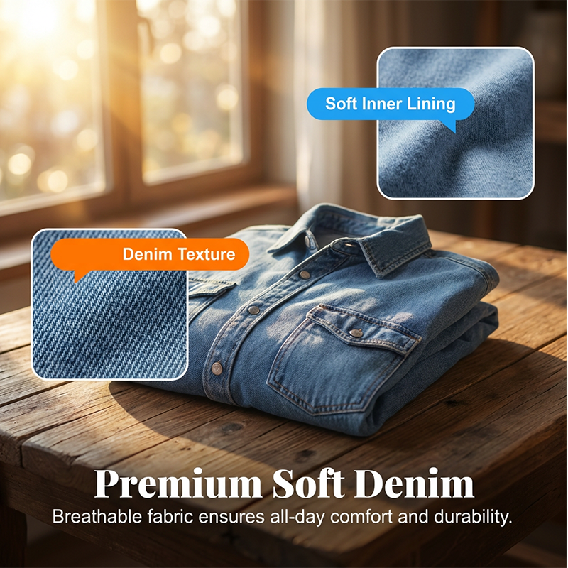 👚☀️ Vintage-Waschung Denim Hemd für Damen – Locker & Mit Schlitz, Perfekt für Frühling & Sommer