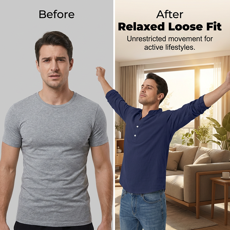 Lässiges Henley-T-Shirt für Herren📦Kostenloser Versand🔥