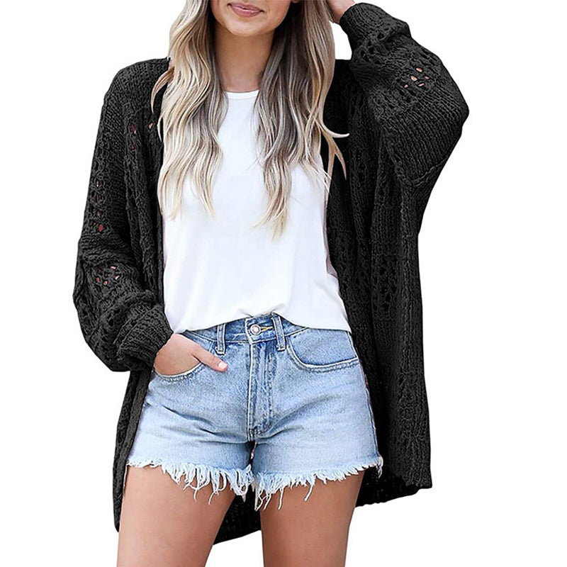 Frauen V-Ausschnitt Strickjacke – Schlichte, lockere Passform, Perfekt für den Frühling🌸🧶