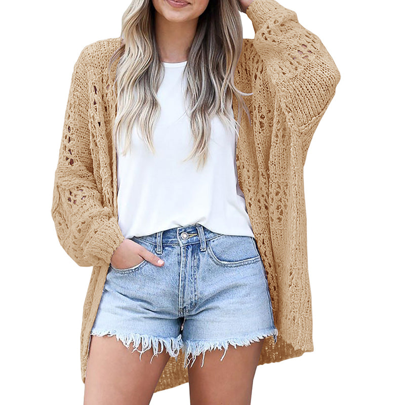 Frauen V-Ausschnitt Strickjacke – Schlichte, lockere Passform, Perfekt für den Frühling🌸🧶