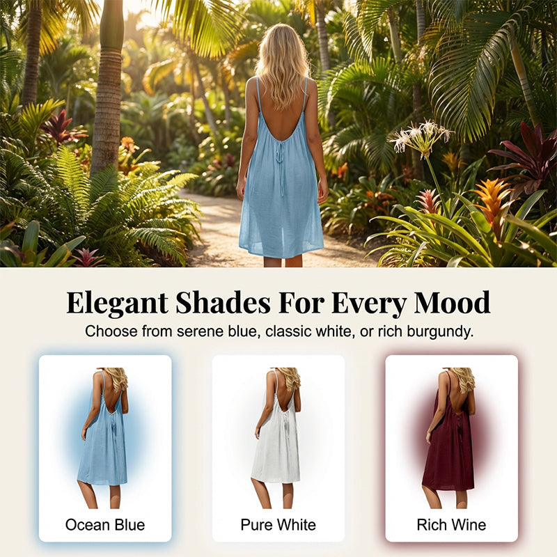 Sexy rückenfreies Cami-Kleid mit verstellbarem Kordelzug