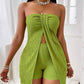 Women's Strapless Split Hem Top & Shorts 2-Piece Set