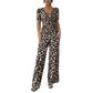 🐆✨ Damen Jumpsuit 2026 – Retro Leopardenmuster, V-Ausschnitt, Tailliert mit Falten, Weites Bein Y2K Style