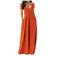 Langes Freizeitkleid für Damen mit Rundhalsausschnitt, kurzen Ärmeln und weichem Stoff