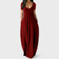 Langes Freizeitkleid für Damen mit Rundhalsausschnitt, kurzen Ärmeln und weichem Stoff