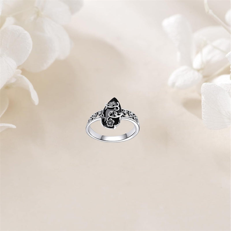 🌸✨ Damen Ring – Boho-Style, Blumenmotiv mit Schmuckstein, Minimalistisch & Vintage📦Kostenloser Versand🔥