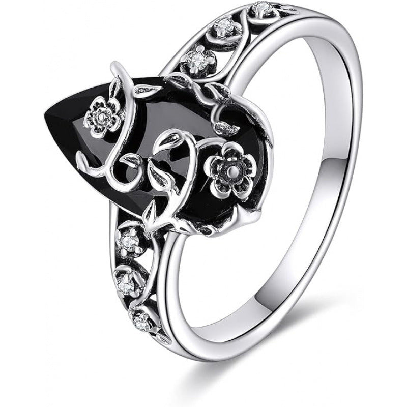 🌸✨ Damen Ring – Boho-Style, Blumenmotiv mit Schmuckstein, Minimalistisch & Vintage📦Kostenloser Versand🔥
