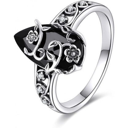 🌸✨ Damen Ring – Boho-Style, Blumenmotiv mit Schmuckstein, Minimalistisch & Vintage📦Kostenloser Versand🔥