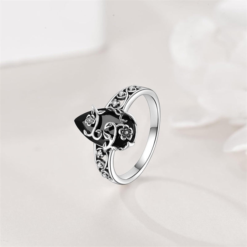 🌸✨ Damen Ring – Boho-Style, Blumenmotiv mit Schmuckstein, Minimalistisch & Vintage📦Kostenloser Versand🔥