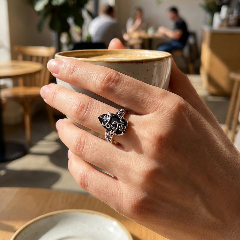 🌸✨ Damen Ring – Boho-Style, Blumenmotiv mit Schmuckstein, Minimalistisch & Vintage📦Kostenloser Versand🔥