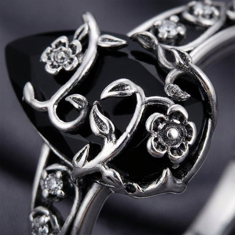 🌸✨ Damen Ring – Boho-Style, Blumenmotiv mit Schmuckstein, Minimalistisch & Vintage📦Kostenloser Versand🔥