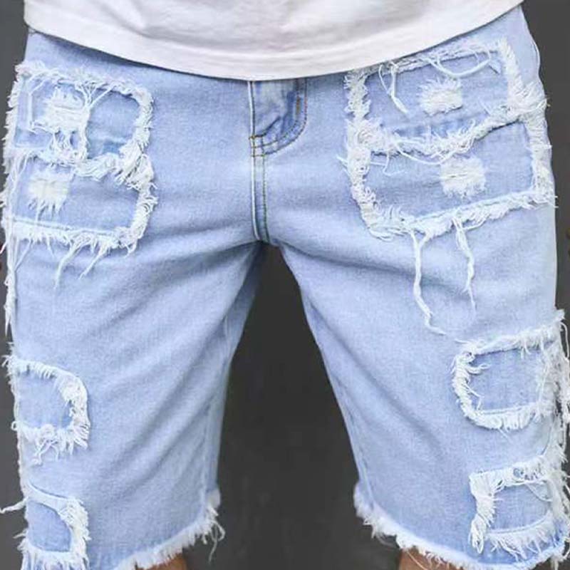 Herren-Ripped-Denim-Shorts mit Fransen-Details📦Kostenloser Versand🔥