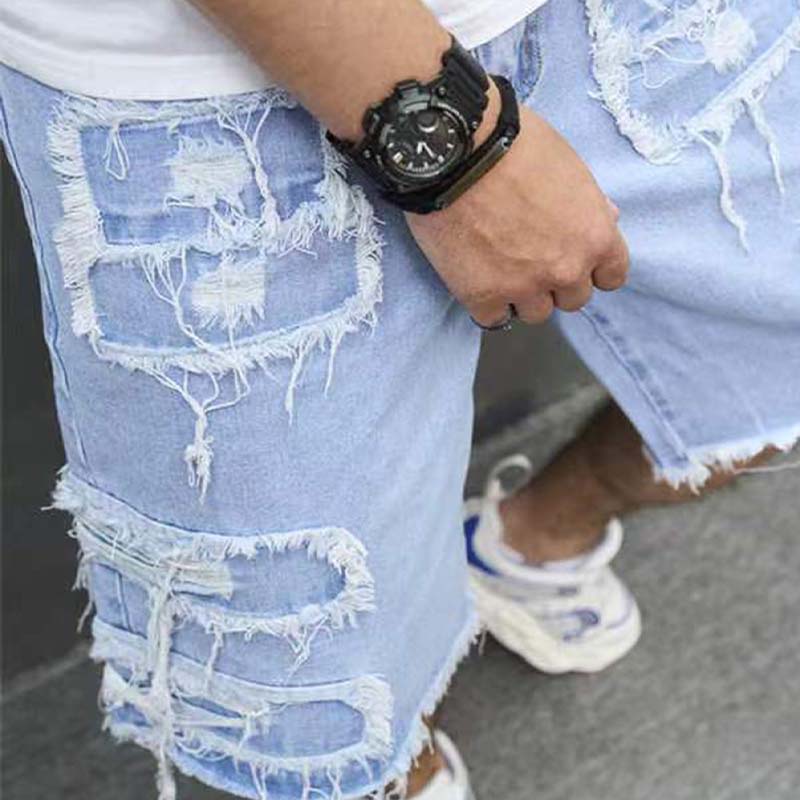 Herren-Ripped-Denim-Shorts mit Fransen-Details📦Kostenloser Versand🔥