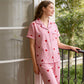 💖🌙 Damen Pyjama-Set – Herz- & Streifenmuster, Bequem & Weich für Zuhause📦Kostenloser Versand🔥