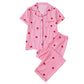 💖🌙 Damen Pyjama-Set – Herz- & Streifenmuster, Bequem & Weich für Zuhause📦Kostenloser Versand🔥