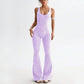 🧘‍♀️ Damen Jumpsuit – Leopard Print, Cross-Back, Ärmellos, Fitness & Yoga📦Kostenloser Versand🔥