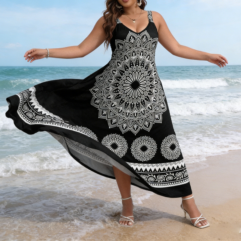Bohemian-Mandala-Print-Cami-Maxikleid📦Kostenloser Versand🔥