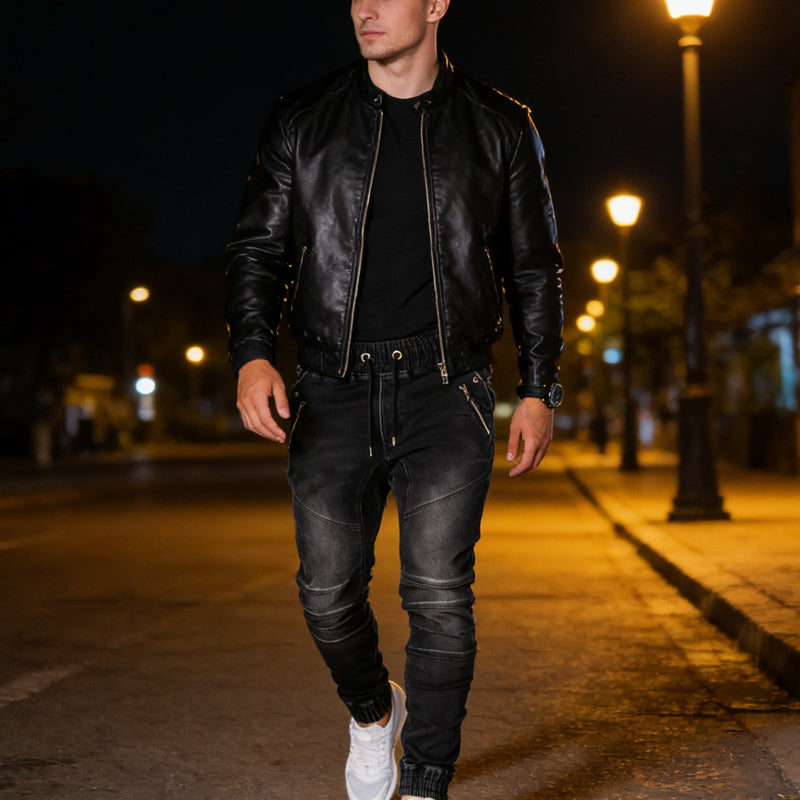 Herren-Slim-Fit-Denim-Jogger mit Reißverschlusstaschen📦Kostenloser Versand🔥