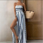 Jumpsuit mit smocktem Oberteil und geometrischem Muster