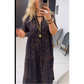 Damen V-Ausschnitt Leopardenmuster Maxikleid📦Kostenloser Versand🔥