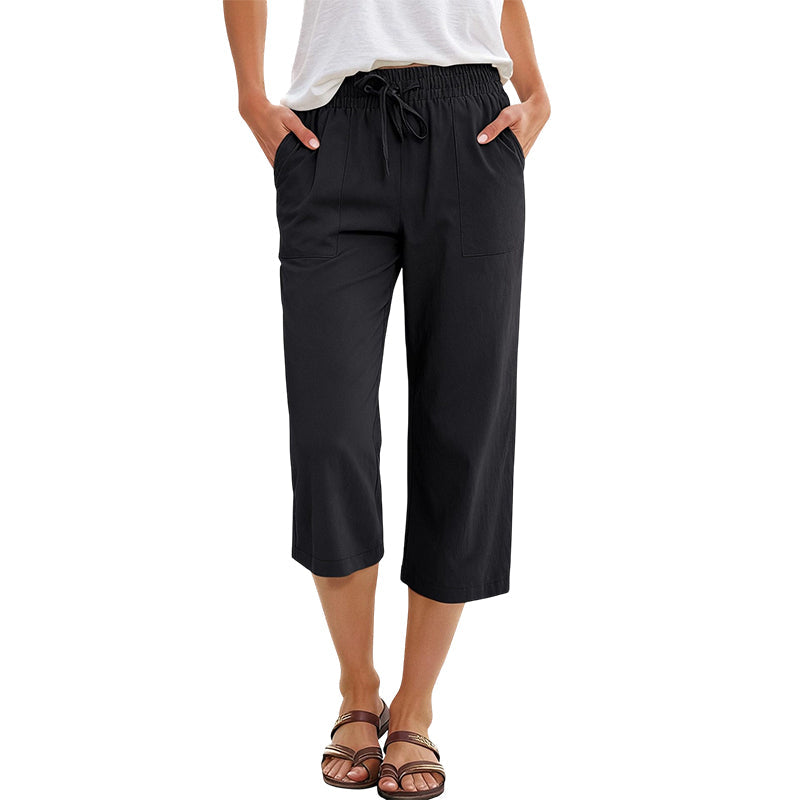 Baumwoll-Leinen-7/8-Hose für Damen – luftig & vielseitig👖☀️
