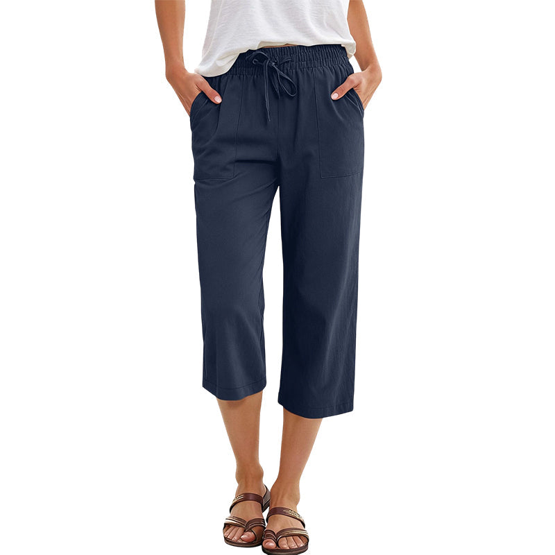 Baumwoll-Leinen-7/8-Hose für Damen – luftig & vielseitig👖☀️