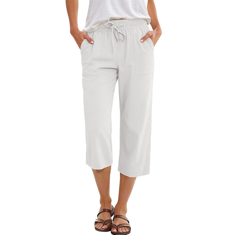 Baumwoll-Leinen-7/8-Hose für Damen – luftig & vielseitig👖☀️