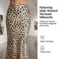 Eleganter Satin Leopardendruck Rock mit Hoher Taille und Schlitz – Schmaler, Unsichtbarer Reißverschluss für Frühling und Sommer