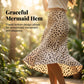 Eleganter Satin Leopardendruck Rock mit Hoher Taille und Schlitz – Schmaler, Unsichtbarer Reißverschluss für Frühling und Sommer