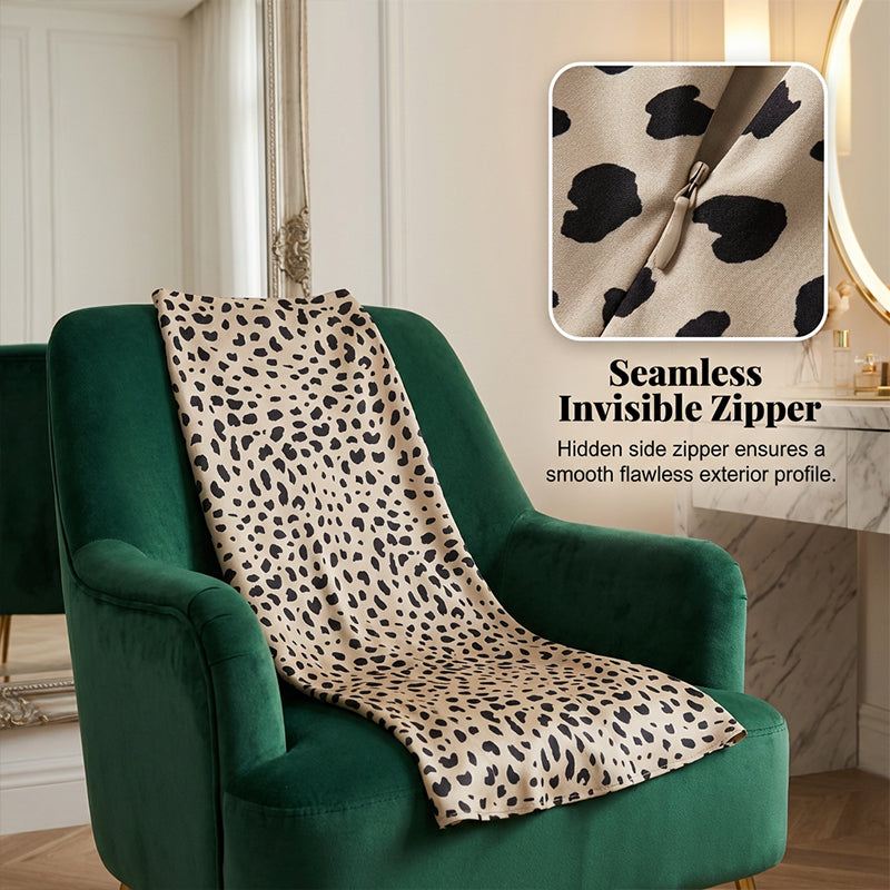 Eleganter Satin Leopardendruck Rock mit Hoher Taille und Schlitz – Schmaler, Unsichtbarer Reißverschluss für Frühling und Sommer