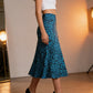 Eleganter Satin Leopardendruck Rock mit Hoher Taille und Schlitz – Schmaler, Unsichtbarer Reißverschluss für Frühling und Sommer