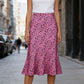 Eleganter Satin Leopardendruck Rock mit Hoher Taille und Schlitz – Schmaler, Unsichtbarer Reißverschluss für Frühling und Sommer