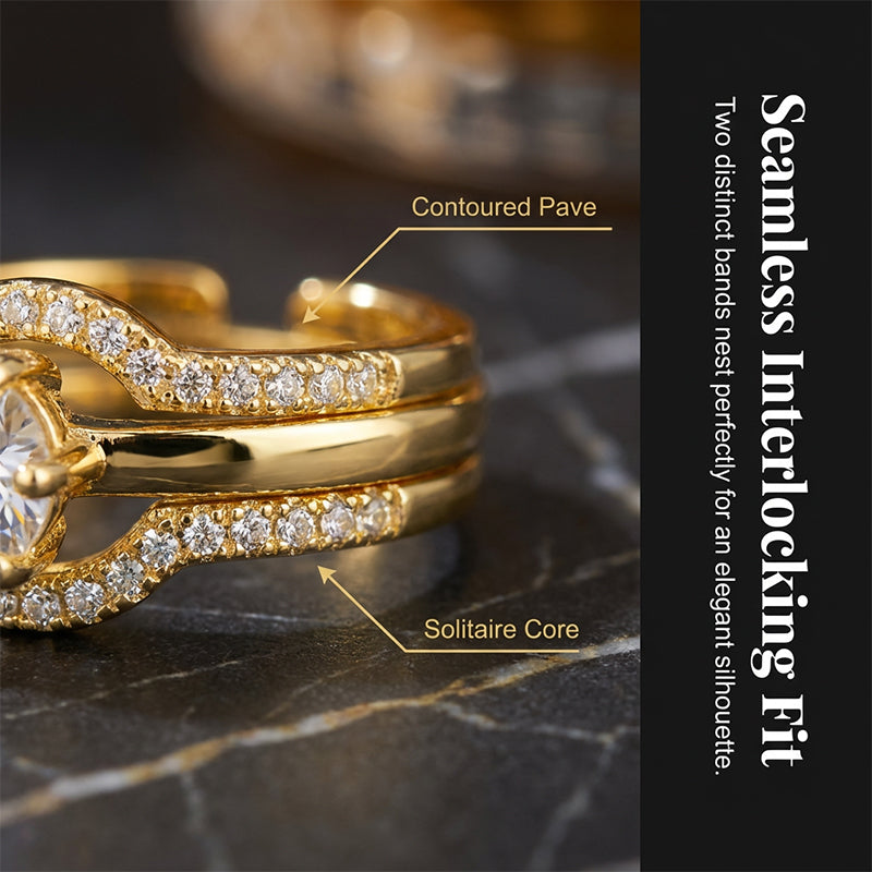 Vintage Zirkonia Ring – Verstellbarer Offener Ring für Damen, Elegant & Leicht Luxus für Zeige- oder Mittelfinger