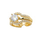 Vintage Zirkonia Ring – Verstellbarer Offener Ring für Damen, Elegant & Leicht Luxus für Zeige- oder Mittelfinger