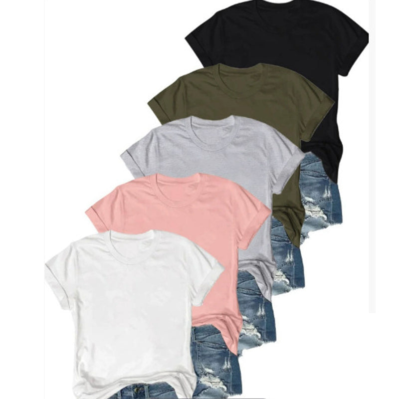 5er-Pack vielseitige unifarbene T-Shirts