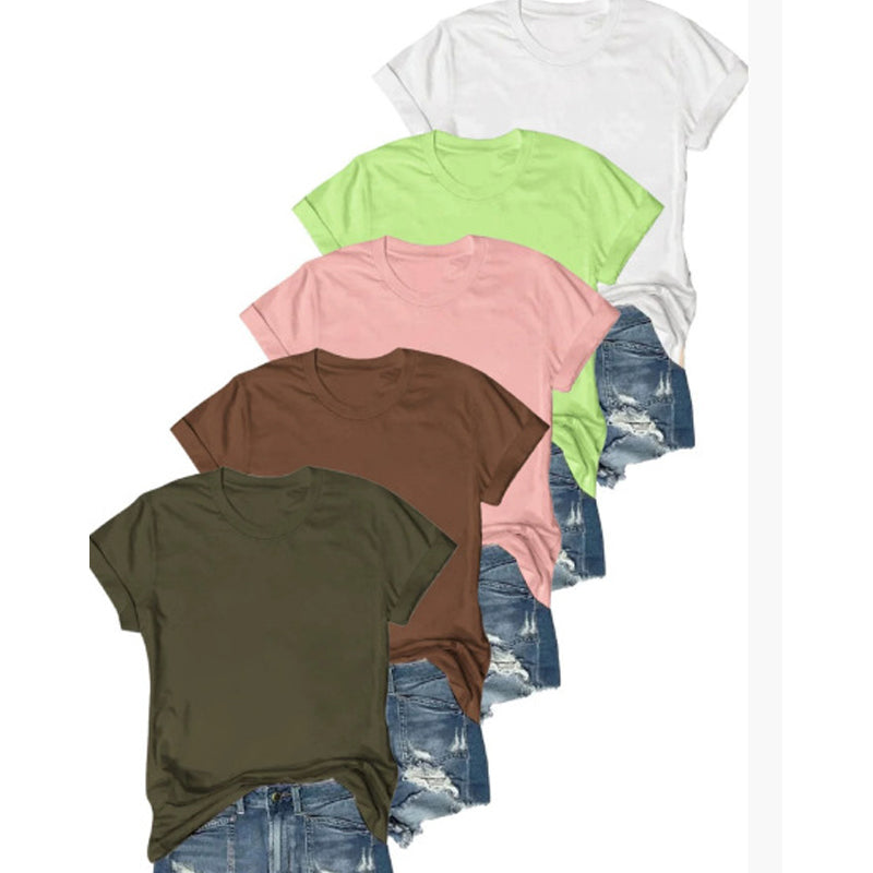 5er-Pack vielseitige unifarbene T-Shirts