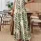 Leichte Freizeit-Jumpsuit für Damen – elegant mit V-Ausschnitt, tropischem Blattmuster & praktischen Taschen – luftig & bequem