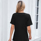 Damen V-Ausschnitt Kurzarm Freizeit-T-Shirt