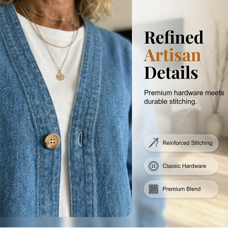 🌸 Frühjahrs-Neuheiten: 50% Rabatt in 3 Tagen! ⏳Klassische Jeansjacke für Damen mit Knopfleiste