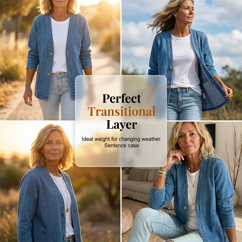 🌸 Frühjahrs-Neuheiten: 50% Rabatt in 3 Tagen! ⏳Klassische Jeansjacke für Damen mit Knopfleiste