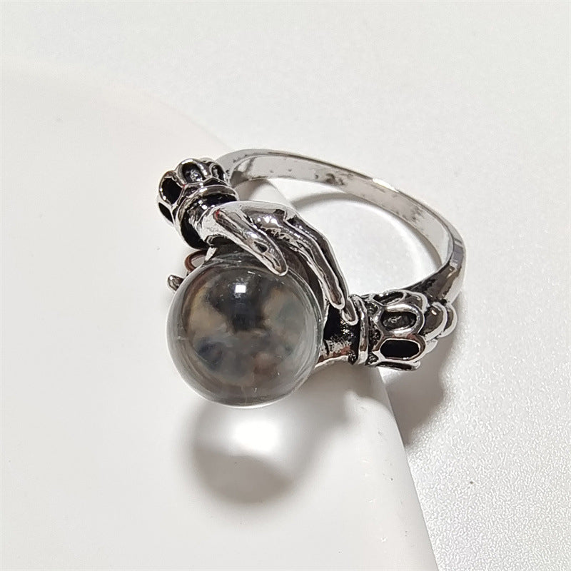 Damenring mit Kristallkugel – Zartes, Elegantes Design für Besondere Momente im Alltag💍✨