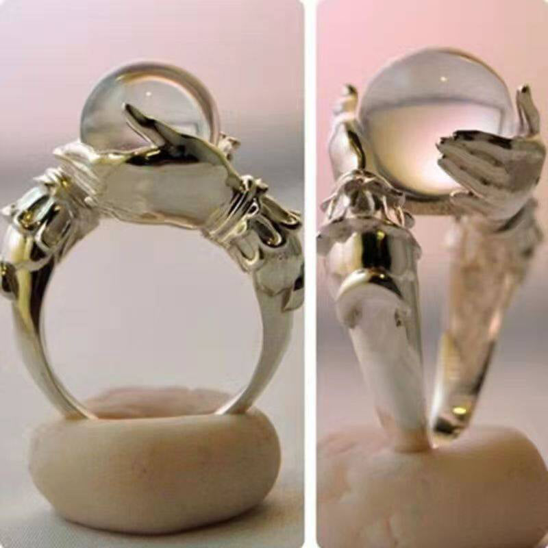 Damenring mit Kristallkugel – Zartes, Elegantes Design für Besondere Momente im Alltag💍✨