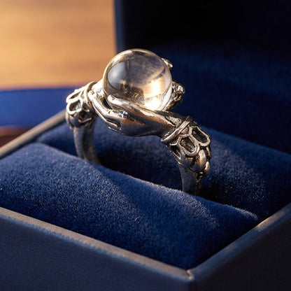Damenring mit Kristallkugel – Zartes, Elegantes Design für Besondere Momente im Alltag💍✨