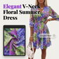 A-Linien Kleid für Damen – V-Ausschnitt, Blumenmuster, Rüschensaum – luftig & feminin – ideal für Frühling & Sommer🌷👗
