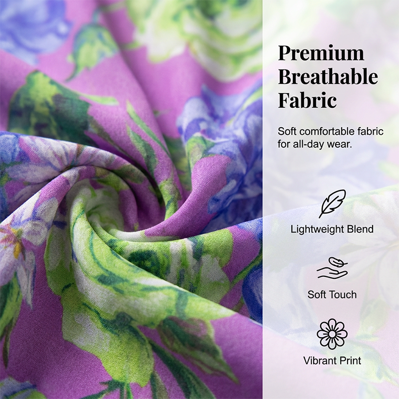A-Linien Kleid für Damen – V-Ausschnitt, Blumenmuster, Rüschensaum – luftig & feminin – ideal für Frühling & Sommer🌷👗